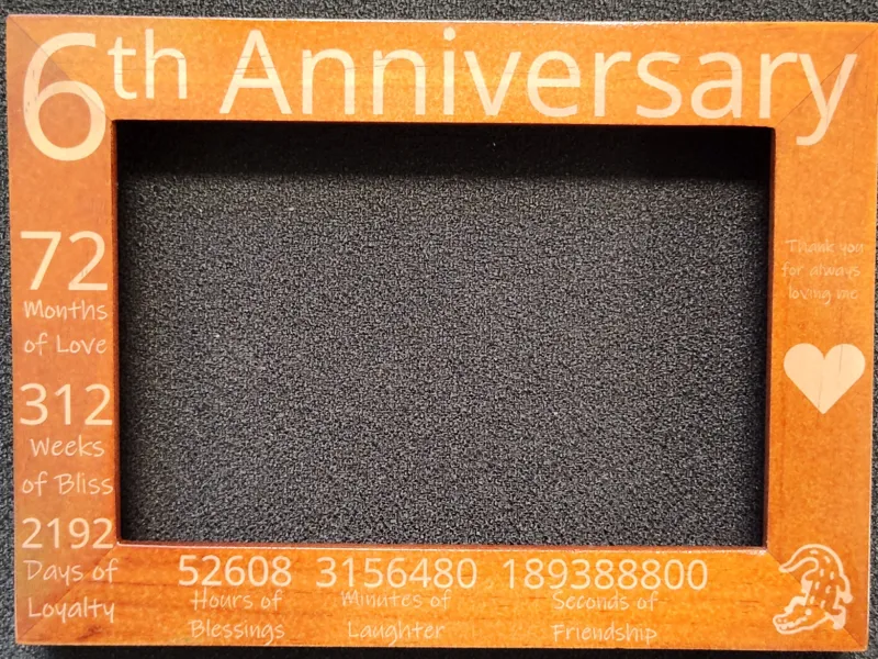 6th anniversary laser template