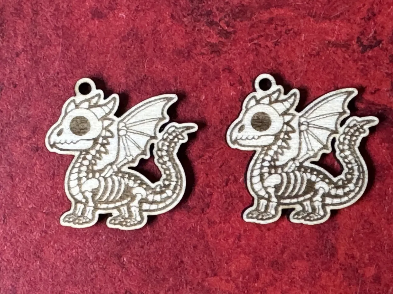 Dragon Skeleton Halloween Earrings view 2
