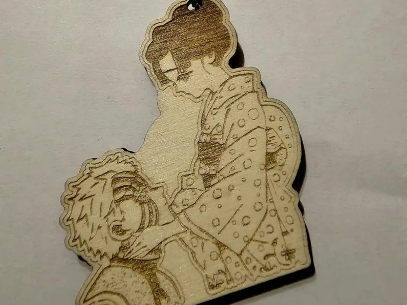 Akaza and Koyuki Keychain