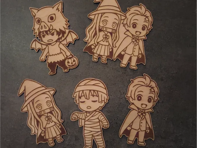 Demon Slayer Chibi Halloween Kühlschrankmagnete