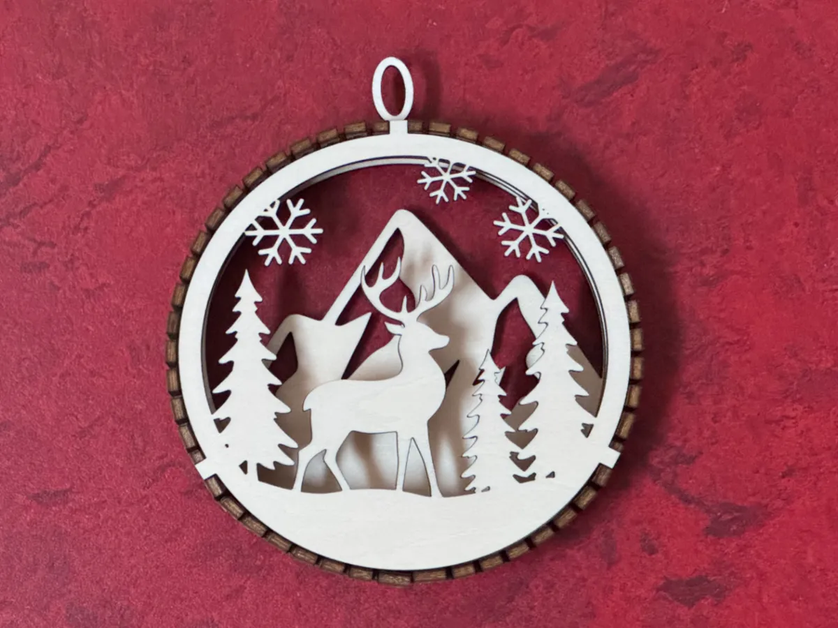 Layered Christmas Tree decorations Ornament Moose by machmallauter MakerWorld: Download Free 3D Models - 3D model önizlemesi