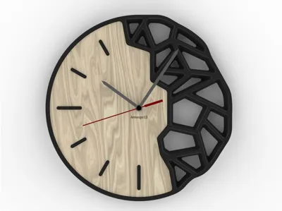Laser-Cut Plywood Base for Modern Wall Clock
