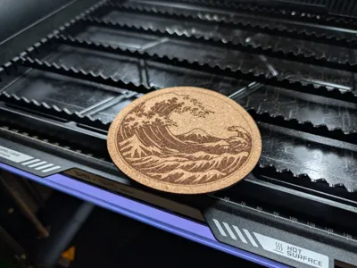 Hokusai Coaster Cork