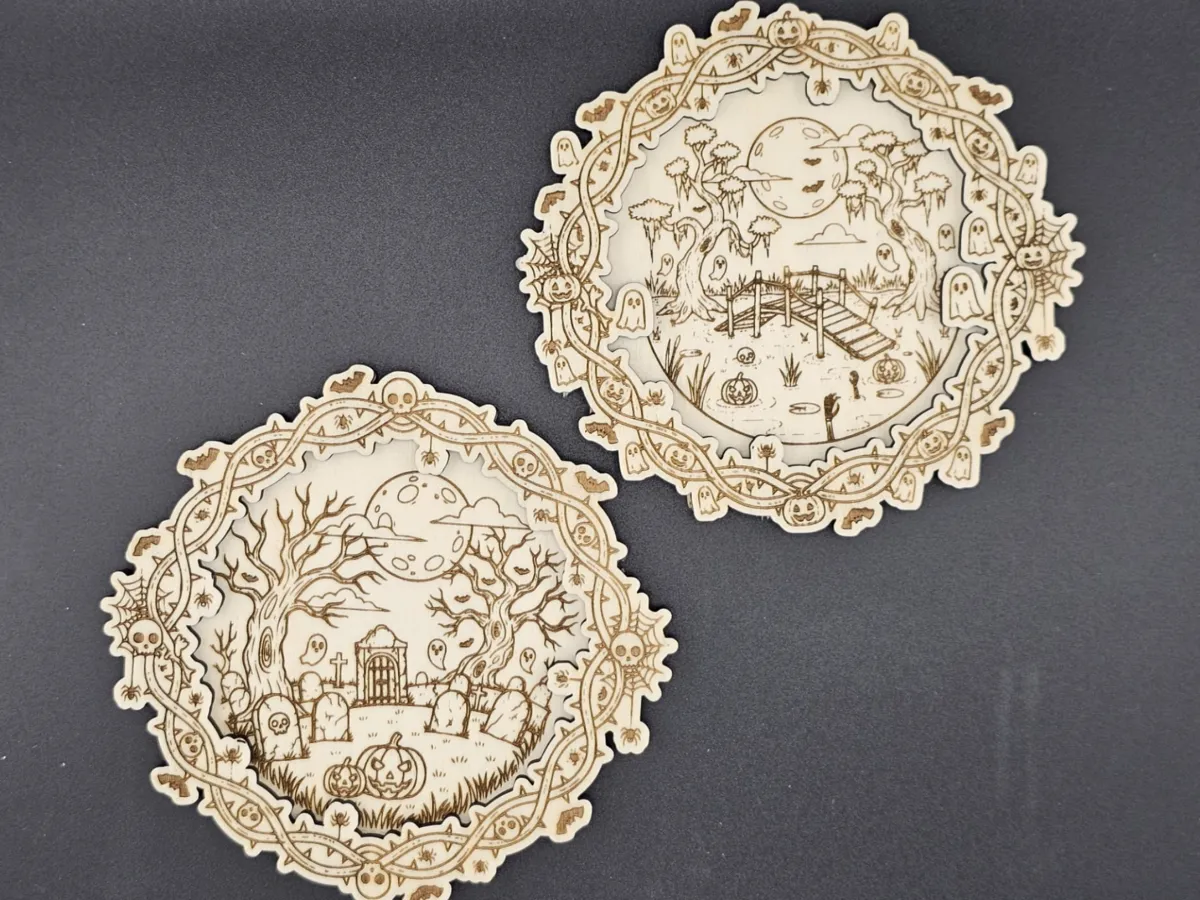 Round Haunted Halloween Display Frames by Azrael MakerWorld: Download Free 3D Models - 3D model önizlemesi