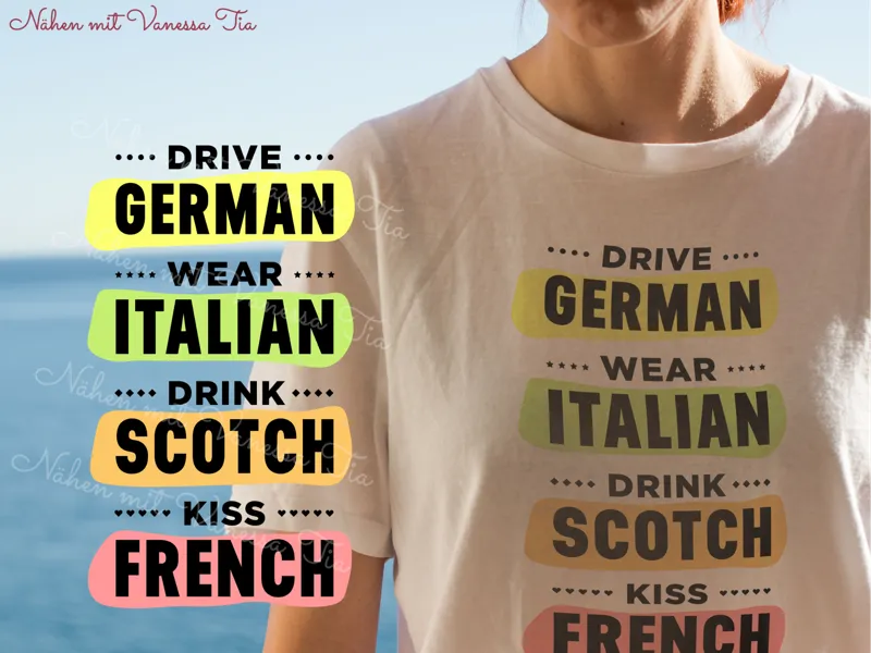 Plotterdatei – „Drive German, Wear Italian, ...“