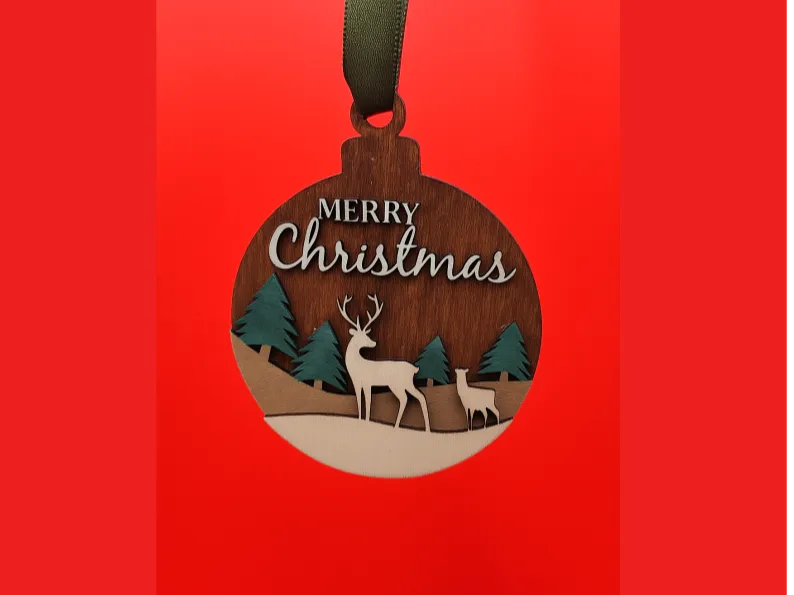 Christmas Deer ornament 3Layer by Burned 4you MakerWorld: Download Free 3D Models - 3D model önizlemesi