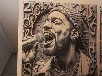 Singer 2 Engraved on WOOD