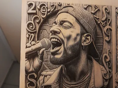Singer 2 Engraved on WOOD