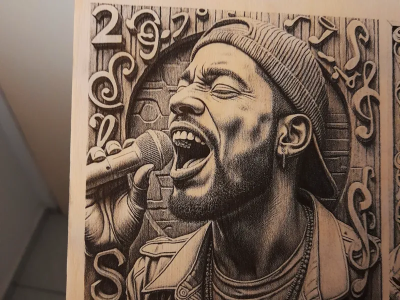 Singer 2 Engraved on WOOD