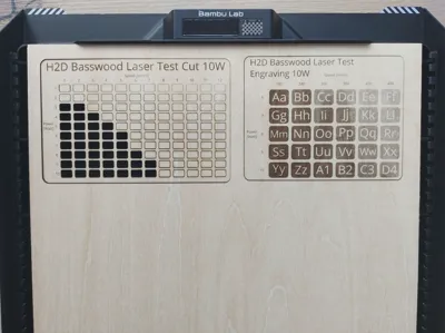 H2D Basswood Laser Test cut and engraving 10W