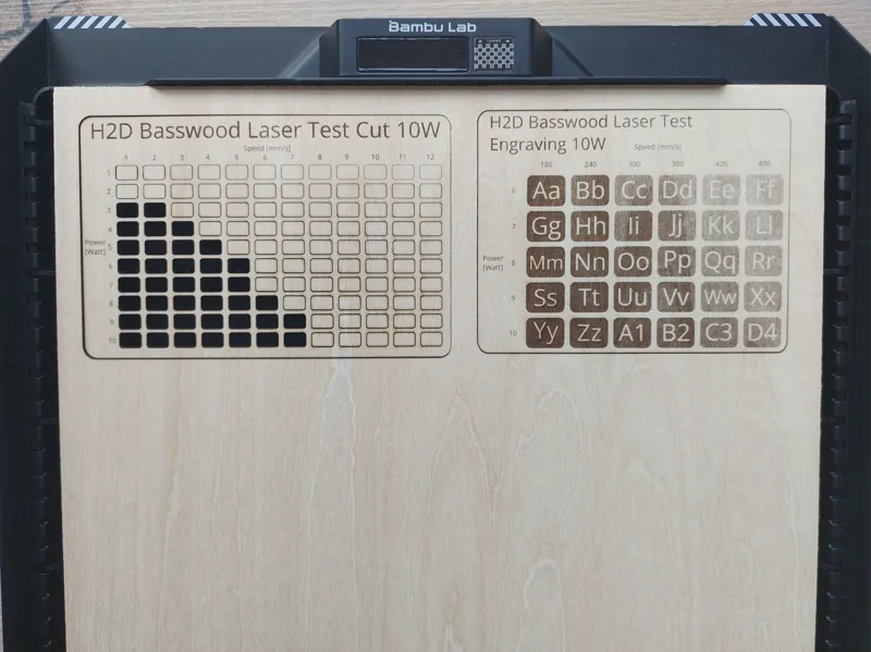 H2D Basswood Laser Test cut and engraving 10W