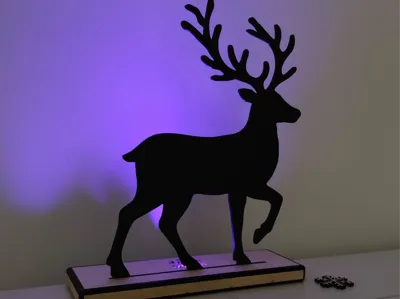 Reindeer with Snowflake Illuminated Decoration