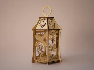 Halloween Lantern 3D LaserCut Lantern + SVG