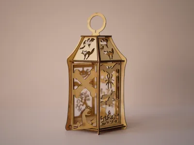 Halloween Lantern 3D LaserCut Lantern + SVG