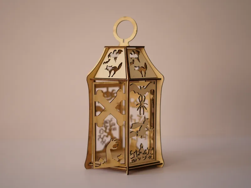 Halloween Lantern 3D LaserCut Lantern + SVG