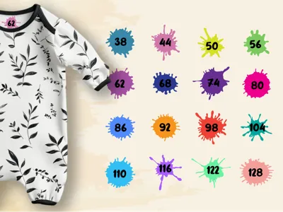 Size Label T-Shirts 38 - 152