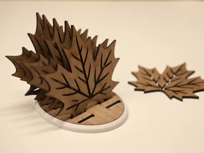 Maple Leaf Coaster And Display Holder