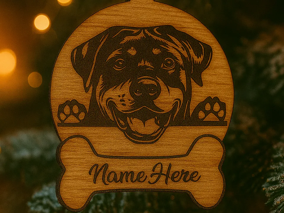 Personalized Christmas Dog Ornament 6 by d.bang.199 MakerWorld: Download Free 3D Models - 3D model önizlemesi