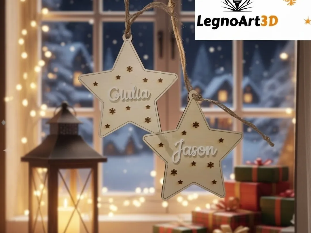 Christmas star with name by Gioele1992 MakerWorld: Download Free 3D Models - 3D model önizlemesi