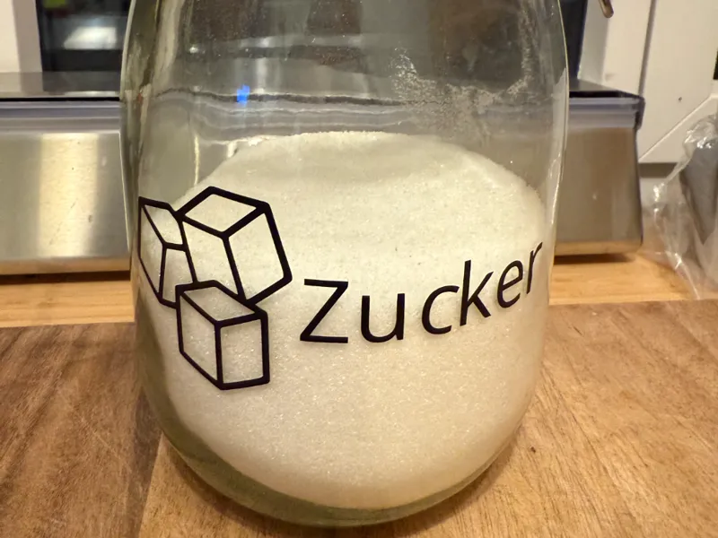 Zucker Glas