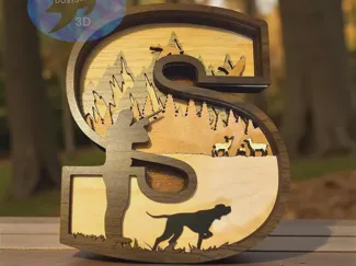 5 layer Hunting Letter S