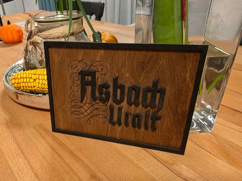 Schild Asbach Uralt