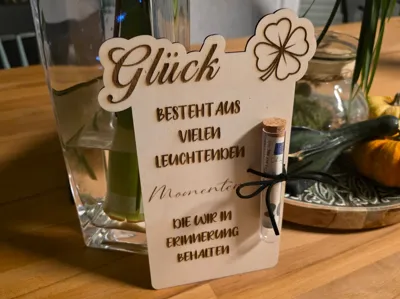 Money gift card with test tube holder