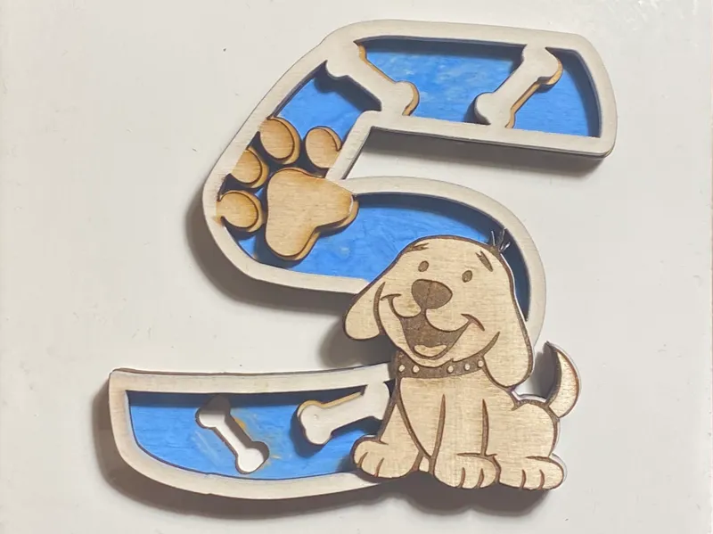 Number 5 – Child-Friendly Model with cute pattern