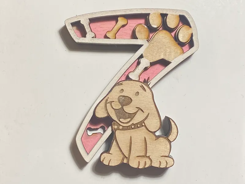 Number 7 – Child-Friendly Model with cute pattern