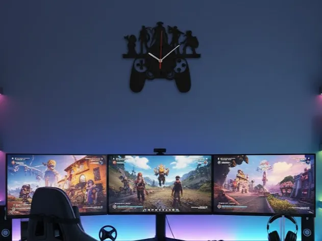 Laser Cut Gaming Icons clock
