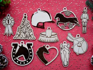 Horse / Equestrian christmas ornament set