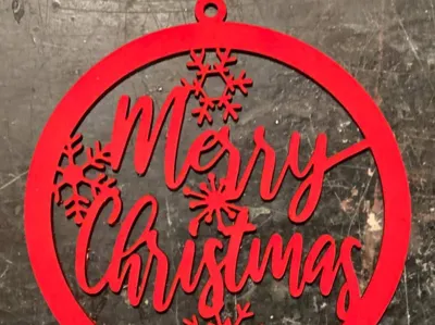 Merry Christmas laser cut ornament
