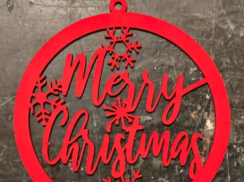 Merry Christmas laser cut ornament