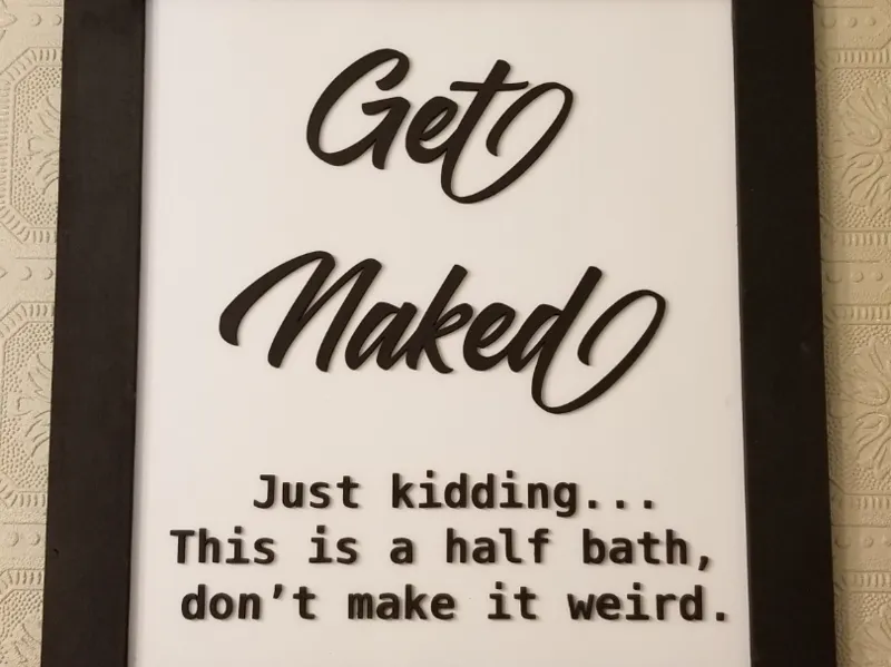 Powder rooom decor - perfect for the half-bath