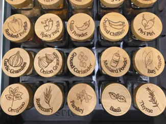 Spice Jar Lid, 25 Designs Text + Images