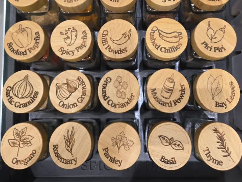 Spice Jar Lid, 25 Designs Text + Images