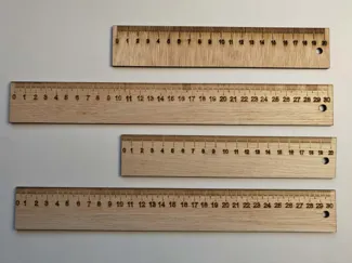 Wooden Metric Shop Ruler and Drawing Ruler