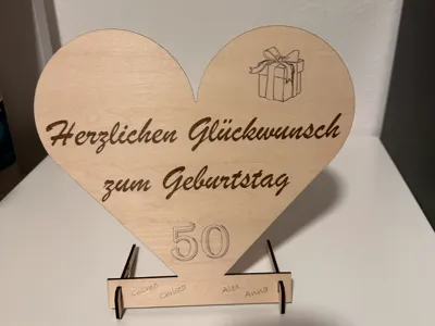 Heart Birthday with Holder