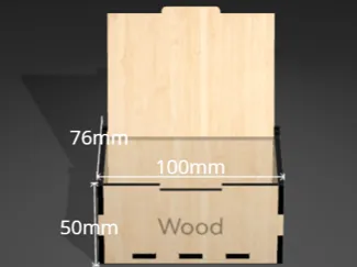 box mit wood beschriftung