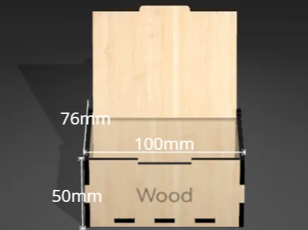 box mit wood beschriftung