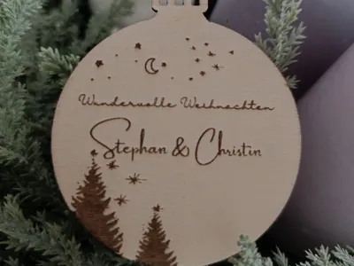 Laser Cut Christmas Tree Ball 20 Watt Laser