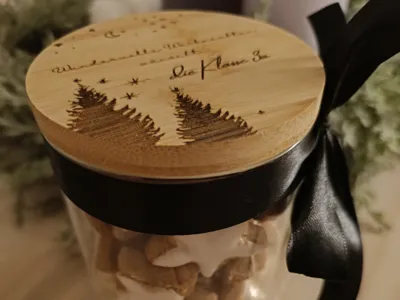 Cookie Jar with Christmas Personalized Lid