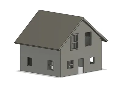 Single-family house for model building scale 1:87 H0 gauge