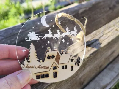 Christmas bauble plexy+wood