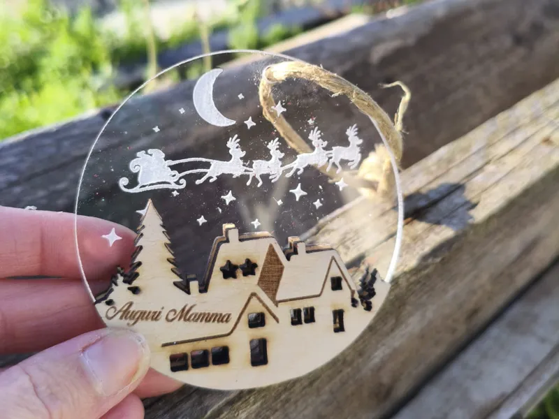 pallina natale plexy+legno