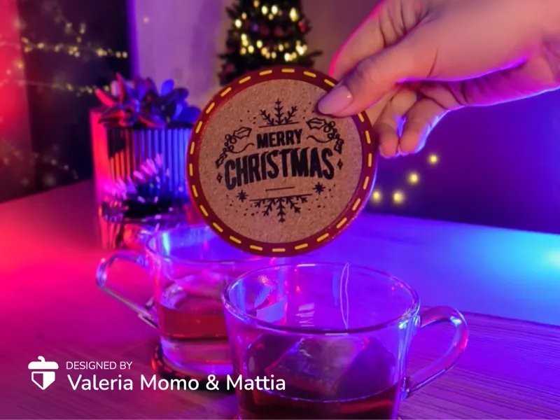 Christmas Stitched Coasters Laser Engraving!