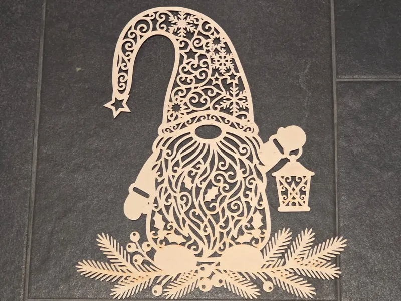 Intricate Mandala Christmas Gnome Wall Window Art