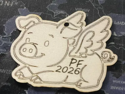 Cartoon Flying Pig with text (text can be removed)