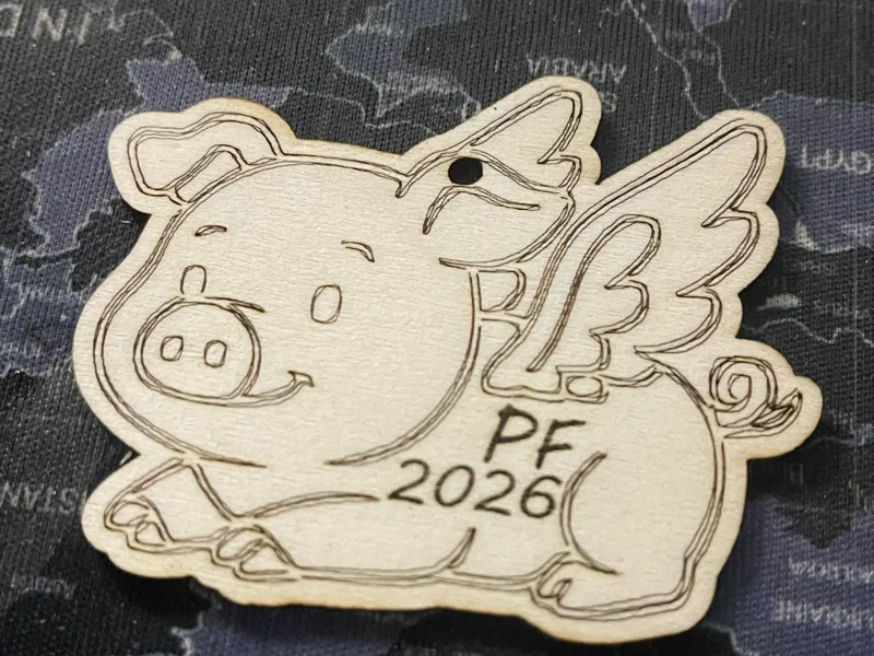 Cartoon Flying Pig with text (text can be removed)
