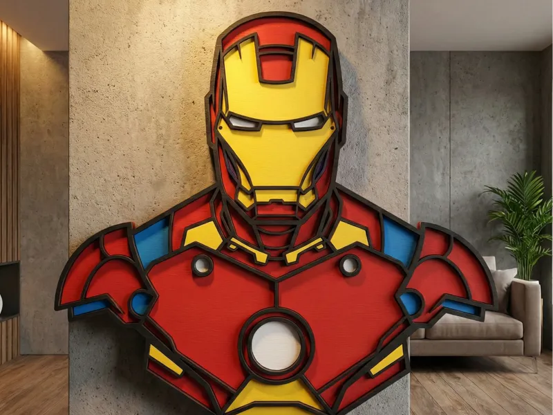 Iron man layered design, laser cutting design
